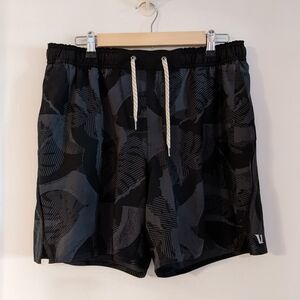Vuori Trail Shorts Lined - Charcoal Deco sz Large Hiking Yoga